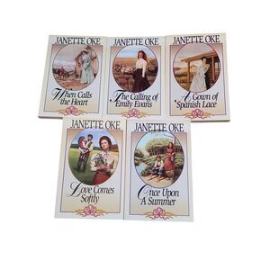 Janette Oke Christian Romance Novel Collection 5 Books Vintage Prairie Fiction